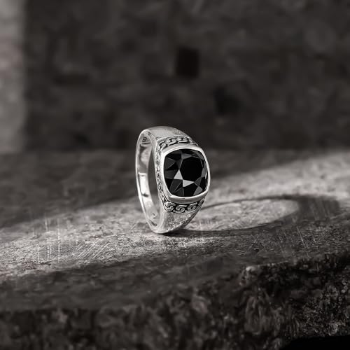 Image of GIVA 925 Silver Black Radiance Ring For Him,Fixed Size | Gifts for Men and Boys | With Certificate of Authenticity and 925 Stamp| 6 Months Warranty