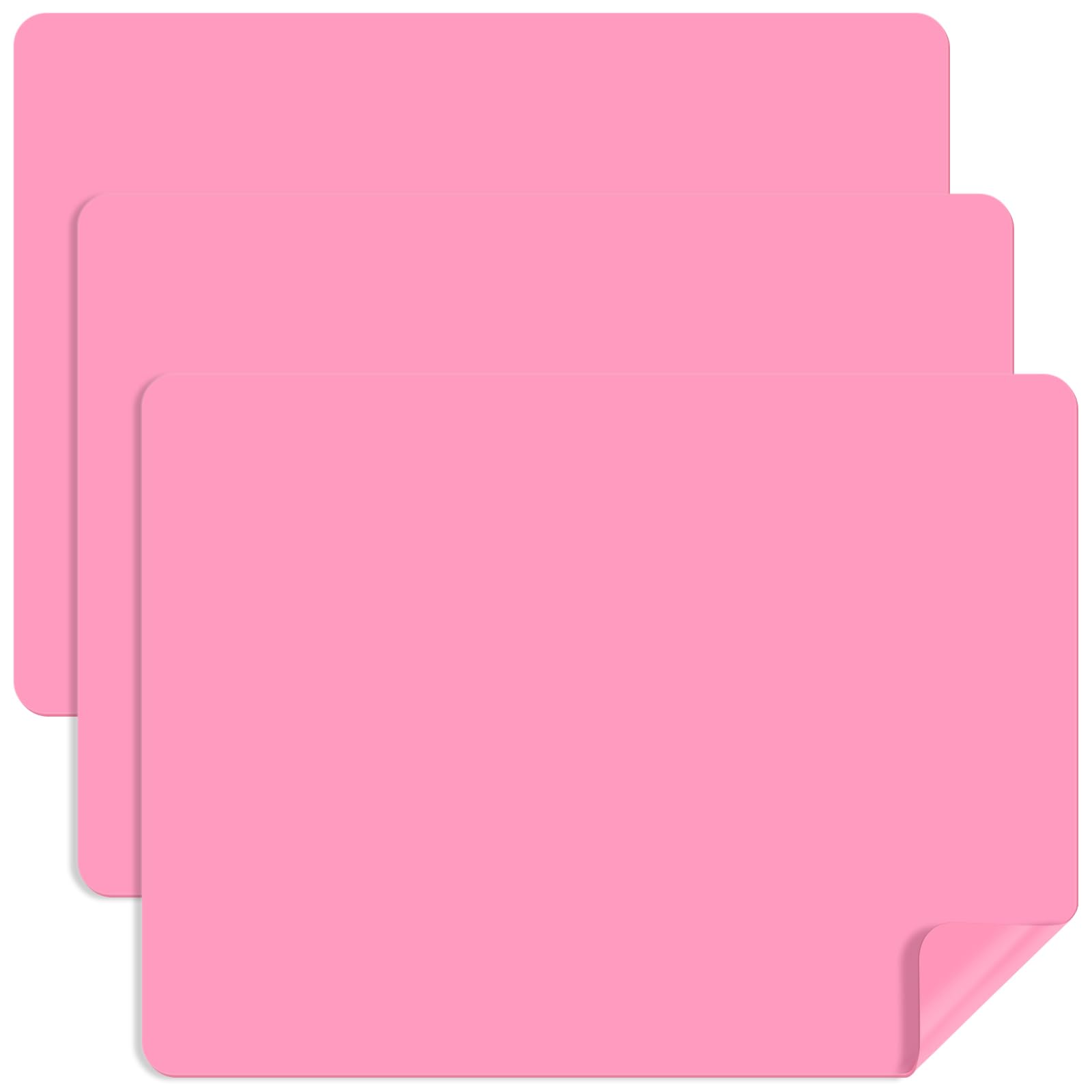 Luxeu Silicone Mat, 3 Pcs 40x30cm Silicone Sheet for Crafts, Non-Stick and Non-Slip, Nail Mat, for Resin Art, Craft Painting, Resin Accessories (Pink)