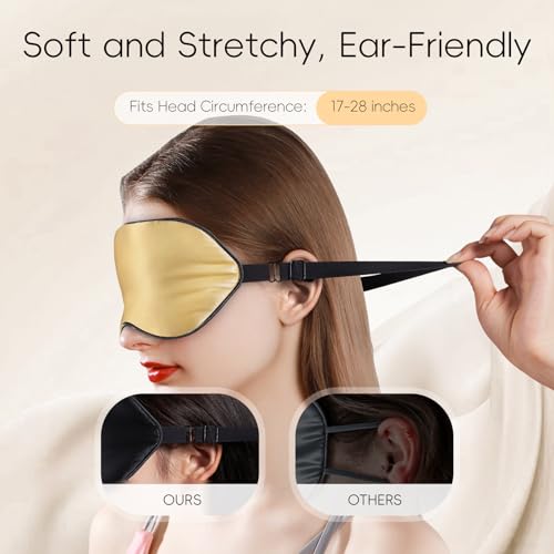 TOPOINT Silk Sleep Mask Light Blocking, 3-in-1 Cooling Heated Eye Mask for Sleeping, Includes Silk Senna Seed and Gel Eye Masks, for Migraine Dry Eye Dark Circles Women Men