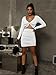 XXTAXN Women's Sexy Bodycon Deep V Neck Long Sleeve Cut Out Club Mini Dress White