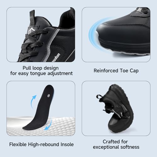 Image of Steel Toe Shoes for Men, Lightweight Safety Work Shoes, Breathable Puncture-Resistant Work Shoes for Warehouse, Factory and Light Construction