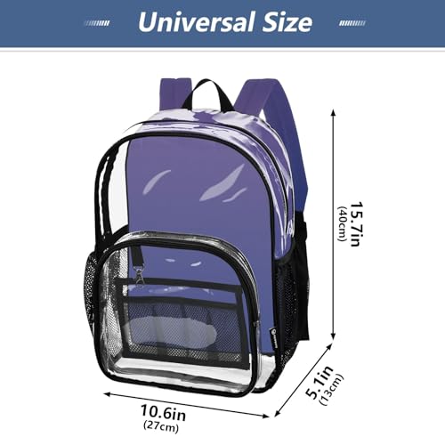 Clear Backpack Women Cute Girls Backpack for Kids Large Plastic Approved Bag Violet Dark Mineral Blue Gradient4