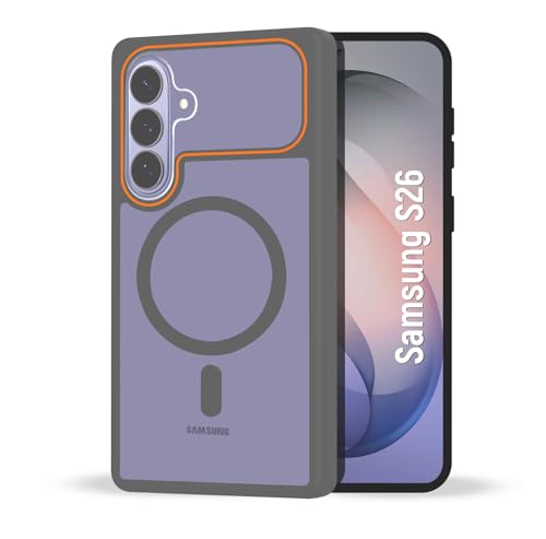 Image of AIBEX Protective Case Compatible for Samsung Galaxy S26 5G | Slim Protective Back Cover with Camera Lens Protection, Strong Magnetic Support & Anti-Slip Grip | Military Grade Drop Protection - Grey
