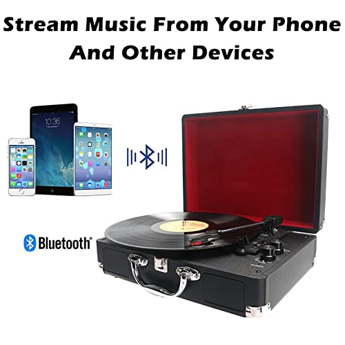 Tourne-Disque Bluetooth, Platine Vinyle Portable à 3 Vitesses, Haut-parleurs stéréo intégrés, Conception de Valise… - Les Beatles, Paul McCartney, John Lennon, RIngo Starr, George Harrison Tourne-Disque Bluetooth, Platine Vinyle Portable à 3 Vitesses, Haut-parleurs stéréo intégrés, Conception de Valise… – Image 3
