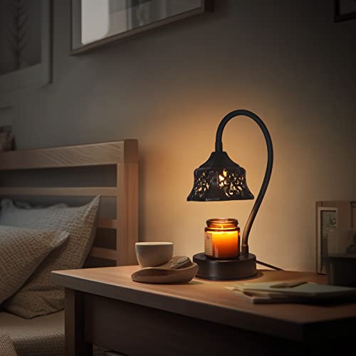 Daluohill Candle Warmer Lamp, With 2 Bulbs, Candle Lamp With Timer & Dimmer, Height Adjustable Candle Wax Warmer, Candle Melter For Home Decor Valentine's Day Gift, Black #TOP4