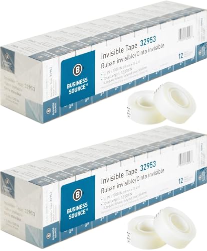 Business Source BSN32953 Premium Invisible Tape, Clear...
