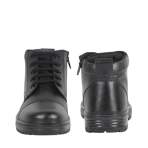 Image of Liberty Warrior 7190-166 Police Boots for Men, Genuine Leather, Single Density PU Sole, Hard Toe, Light Weight, Black & Tan, Sizes-5UK-12UK