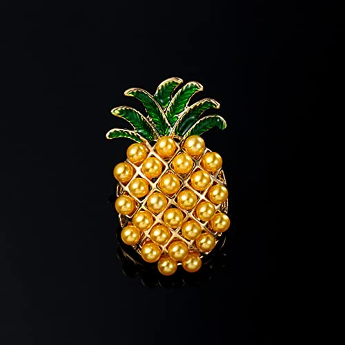 Image of Cute Enamel Fruit Pineapple Brooch Pins for Women 3D Alloy Funny Food Fruit Brooch (Pineapple)