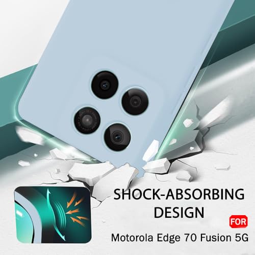 Image of TheGiftKart Genuine Liquid Silicone Back Cover Case for Motorola Moto Edge 70 Fusion 5G | Soft Micro-Fibre Lining Inside | Camera Protection Bump | Shockproof Back Cover Case (Silicone, Country Air)