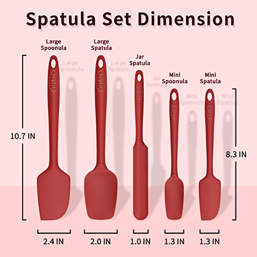 image for Coukre Silicone Spatula Set of 5,High Temperature Resistant, Food Grad