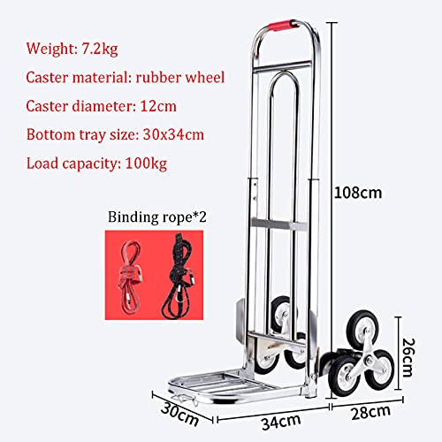 Carretilla plegable de acero inoxidable 100kg capacidad miniatura 2