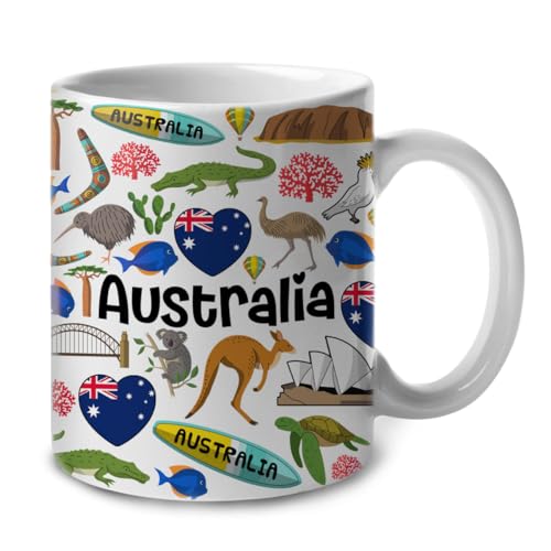 Lotacy Australia Symbols 11 oz Ceramic Coffee Mug