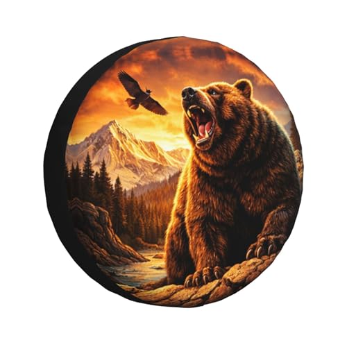 Image of Wild Bear Spare Tire Cover - Funny Wheel Protectors Waterproof Universal Wheel Cover for SUV Rv Travel Trailer Camper Truck 15 Inch