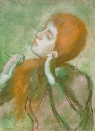 Décoration murale Degas Femme se peignant grande toile salon moderne 60x90
