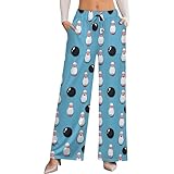 Taille haute et jambe large : notre pantalon de voyage imprimé boule de bowling lumineux est livré avec un design taille haute qui accentue vos courbes, créant une silhouette flatteuse. Le design des jambes larges allonge non seulement vos jambes, mais ajoute également une touche d'élégance à votre ensemble. Le pantalon fluide pour femme offre une sensation aérée parfaite pour de nombreuses occasions