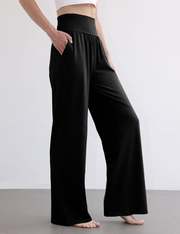ESOFT Women's Wide Leg Yoga Pants Sweatpants High Waisted Lounge Palazzo with Pockets Comfy Flowy Pants Petite/Regular/Tall - Image 2