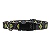 Yellow Dog Design Standard Easy-Snap Collar, Green Argyle, Medium 14″ – 20″