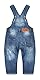 KIDSCOOL SPACE Baby & kleine Jungen Mädchen Große Latztasche Aufgesetzte Jeans-Latzhose aus gewaschener Baumwolle,Blau,9-12 Monate