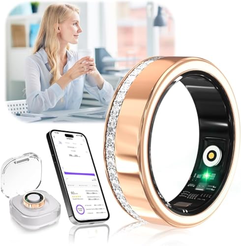 Image of 8 Gen Diamond Smart Ring and Wireless Charging Case [Industry Rank 1-0 Measurement Error] 2026 Smart Ring for Women - Advanced Health Tracker for Wellness and Activity Tracking, Gold 8#