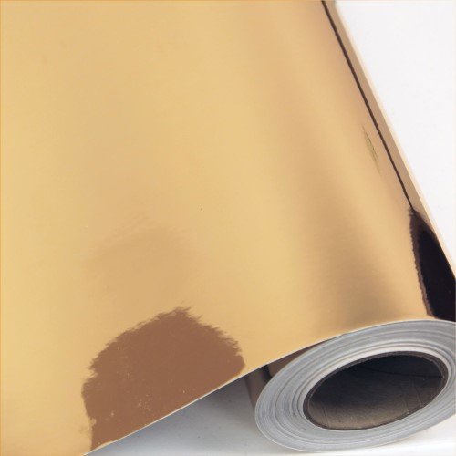 Gold Chrome Vinyl Adhesive 12' x 15ft Roll, Gold Mirror Adhesive Vinyl Roll for Cricut, Silhouette Cameo, Craft Vinyl Cutters, Signs, Decals, Stickers by Turner Moore Edition (Gold Chrome Vinyl, 15FT)