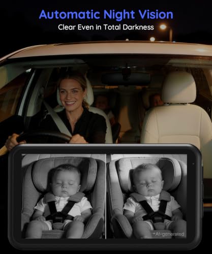 Image of LUCKVIEW BM2 PRO Dual Baby Car Camera, 5.2 inch 1080P Baby Monitor