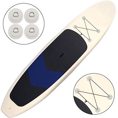 BB Hapeayou Inflatable Boat Kayak D-Ring Small Round Pad/Patch Watercraft Parts Accessories 4.3inch - NO Glue Included (4Pcs, White)