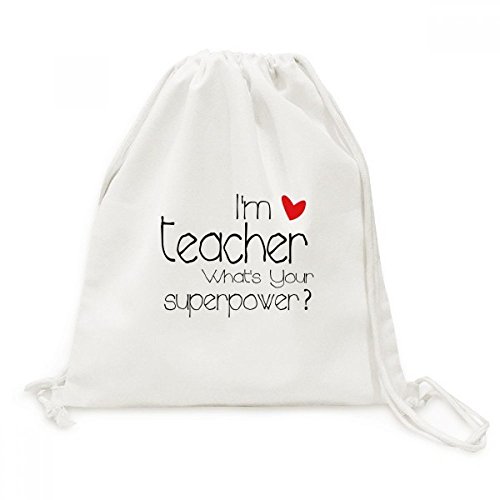 Sac à dos en toile avec cordon Teacher Superpower pour enseignant