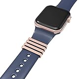 Callancity 4pcs/Sets Watch Band Charms Ornament Metal Decorative Ring Loops Compatible for Smart Watch Series 5/4/3/2/1 (Rose Gold)