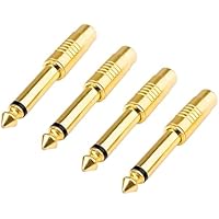 4 Piezas 6.35mm a RCA Adaptador, 1/4 Pulgadas a RCA Adaptador de