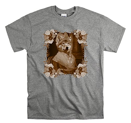 T-shirt Wolf Old Royal Maid Flowers gris taille S unisexe