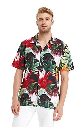 Matchable Couple Hawaiian Luau Shirt or Wide Legged Pants with Pockets in Tropical Twilight4