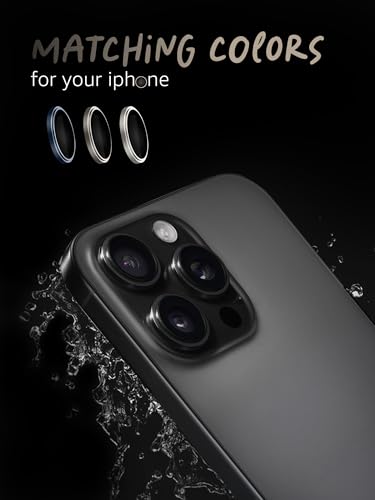 Image of Lensarmor Compatible with iPhone 16 Pro Max Black Titanium Camera Lens Protector (2-Pack) - 9H Tempered Glass, Anti-Scratch, Stealth Protection with Alignment Frame