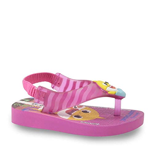 Slide Ipanema Baby Shark Bebê Menina Rosa/Rosa/Amarelo 22