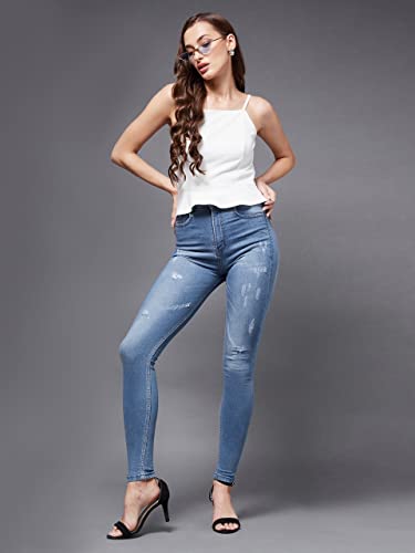 Image of Miss Chase Women's Skinny Fit High Rise Regular Length Denim Stretchable Jeans