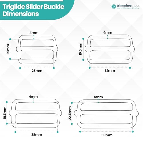 Trimming Shop 50mm Silber Triglide Schnalle Drehgelenk Metall Slide Trigger Snap Haken für Gurtband Träger, langlebig, leicht, Rucksack, gurthalteband Gurt, PET Halsbänder und Tasche Zubehör, 2pcs