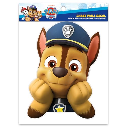 Paw Patrol Chase Peeking Wall Decal - 7 Vinyl Wall Sticker Bedroom Decorations - Paw Patrol Room Decor Peel and Stick