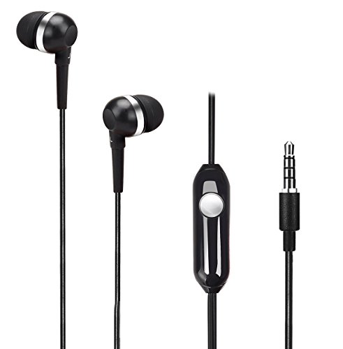 AUDIST SX-3511 - High Performance Earphones with Inline Universal Microphone and 1-Button Call - Suitable for All Apple iPhones, Samsung Mobiles, Tablets, MP3 Players, and More (Black)