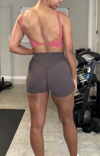 Image of Aoxjox Women's Workout Sports Bras Fitness Padded Backless Yoga Crop Tank Top Twist Back Cami