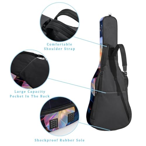 Housse de guitare étanche fleur en cristal multicolore antichoc - 3