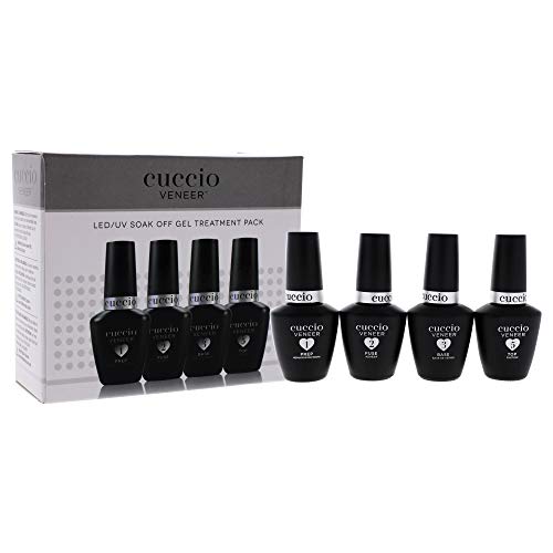 Cuccio Veneer Gel Polish 13ml Treatment Pack- includes Top Coat, Base Coat, Fuse and Prep 13ml, 1 Cover