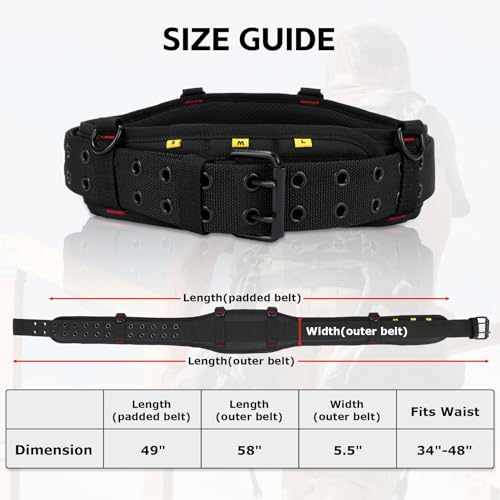 Image of MELOTOUGH Tool Belt with Suspenders Electrician Tool Bag Suspenders Framers Combo Apron Tool Belt Construction Tool Pouch Suspenders Heavy Duty Carpenter Suspension Rig(RED)
