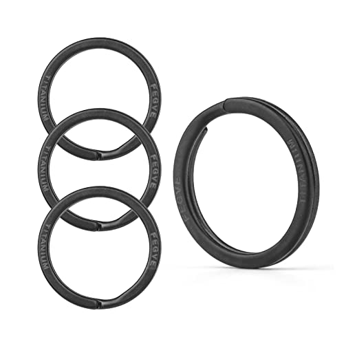 Image of FEGVE Titanium Key Chain Rings Split Rings 4 Pack - Durable, Lightweight and Corrosion-Resistant Keyrings for Home & Car Keys