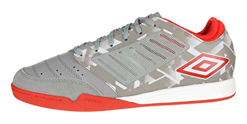 Umbro Men\'s Chaleira Pro Indoor Soccer Shoe, Grey Flannel/Goji Berry 9 - Thumbnail 3