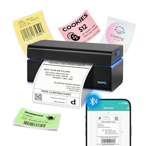 ORGSTA Bluetooth Thermal Shipping Label Printer T001-Plus Wireless 4×6 Shipping Label Printer for Small Business Support Android iPhone & Windows Widely Used for Amazon, Ebay, Shopify, Etsy, USPS