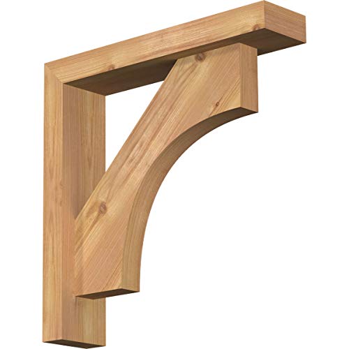 Ekena Millwork BKT0402X16X16WTL05SWR Westlake Block Smooth Bracket w/Offset Brace, Western Red Cedar