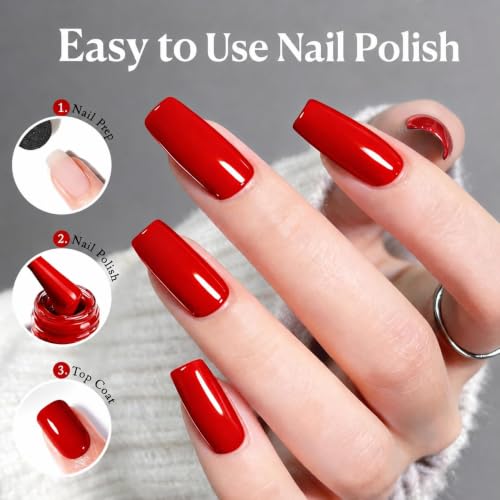 Image of AZUREBEAUTY 18ML Red Nail Polish