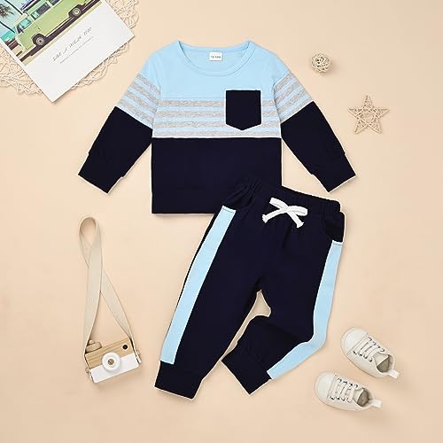 Toddler Boy Clothes Baby Boys Fall Winter Outfits Long Sleeve Sweatshirt Top Jogger Pants Set Boys Outfit Set 12M-4T2