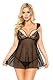 Romantic Set 2 Stück Chemise Cora schwarz SM 60 g
