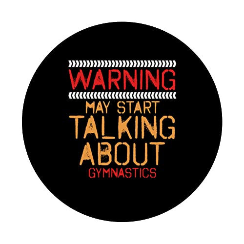 Warning May Start Talking About Gymnastics Challenge Speed PopSockets Swappable PopGrip, Black - Image 3