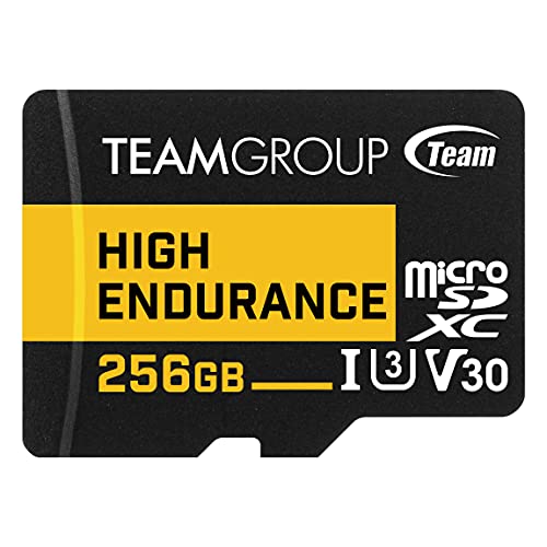 TEAMGROUP HIGH ENDURANCE MICROSDXC 256GB, UHS-I U3, CLASE 10 THUSDX256GIV3002